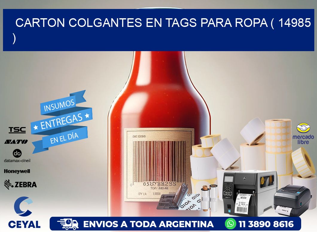 CARTON COLGANTES EN TAGS PARA ROPA ( 14985 )