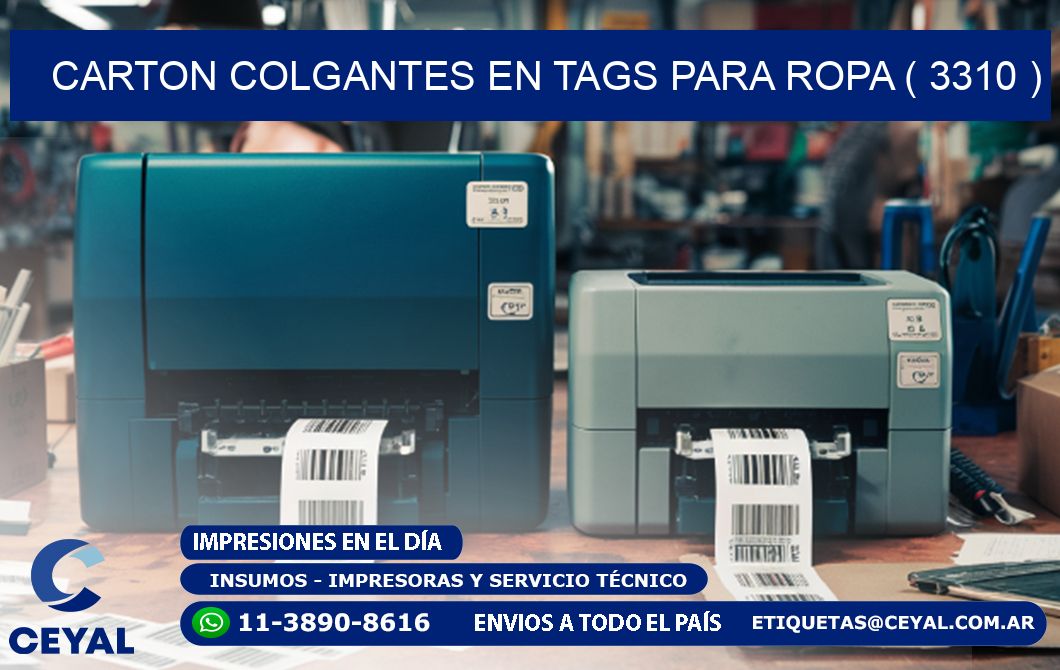 CARTON COLGANTES EN TAGS PARA ROPA ( 3310 )