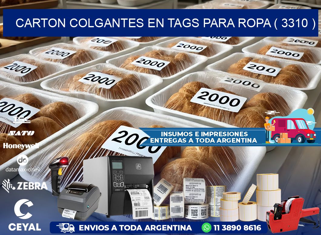 CARTON COLGANTES EN TAGS PARA ROPA ( 3310 )