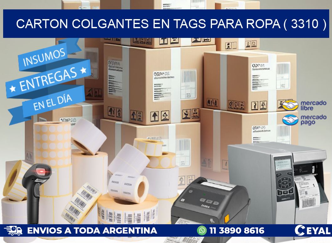 CARTON COLGANTES EN TAGS PARA ROPA ( 3310 )