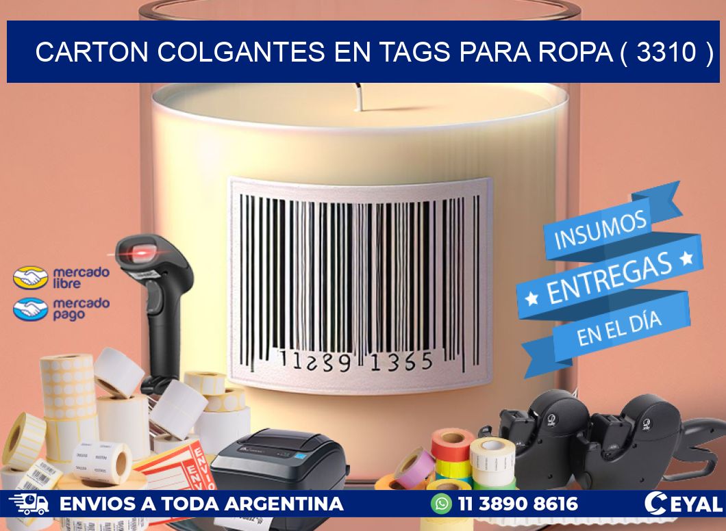 CARTON COLGANTES EN TAGS PARA ROPA ( 3310 )