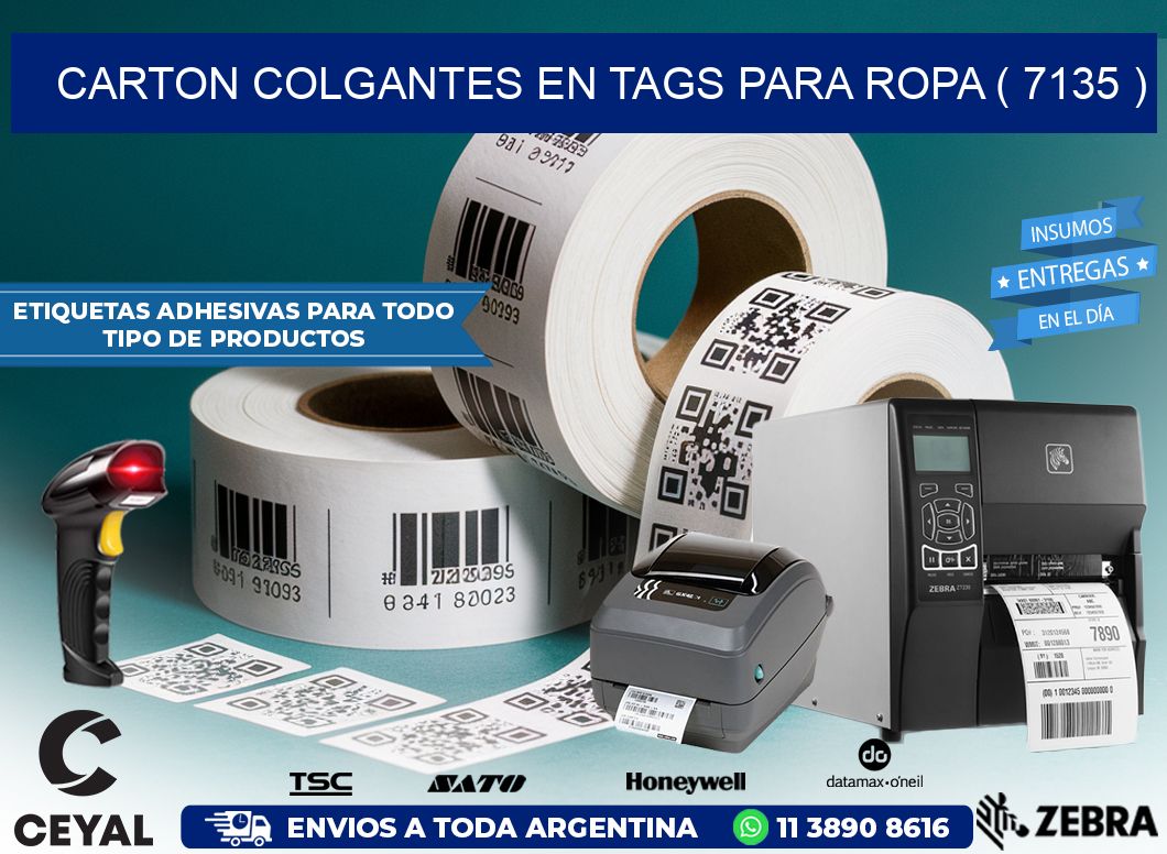 CARTON COLGANTES EN TAGS PARA ROPA ( 7135 )