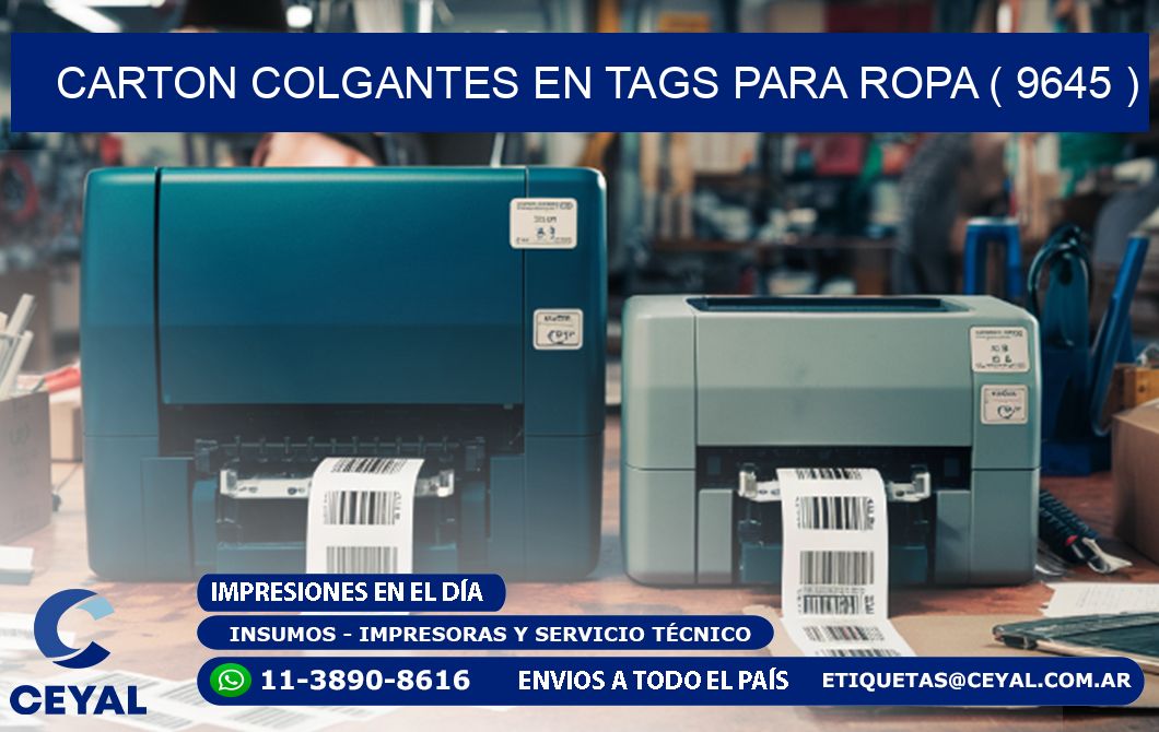CARTON COLGANTES EN TAGS PARA ROPA ( 9645 )