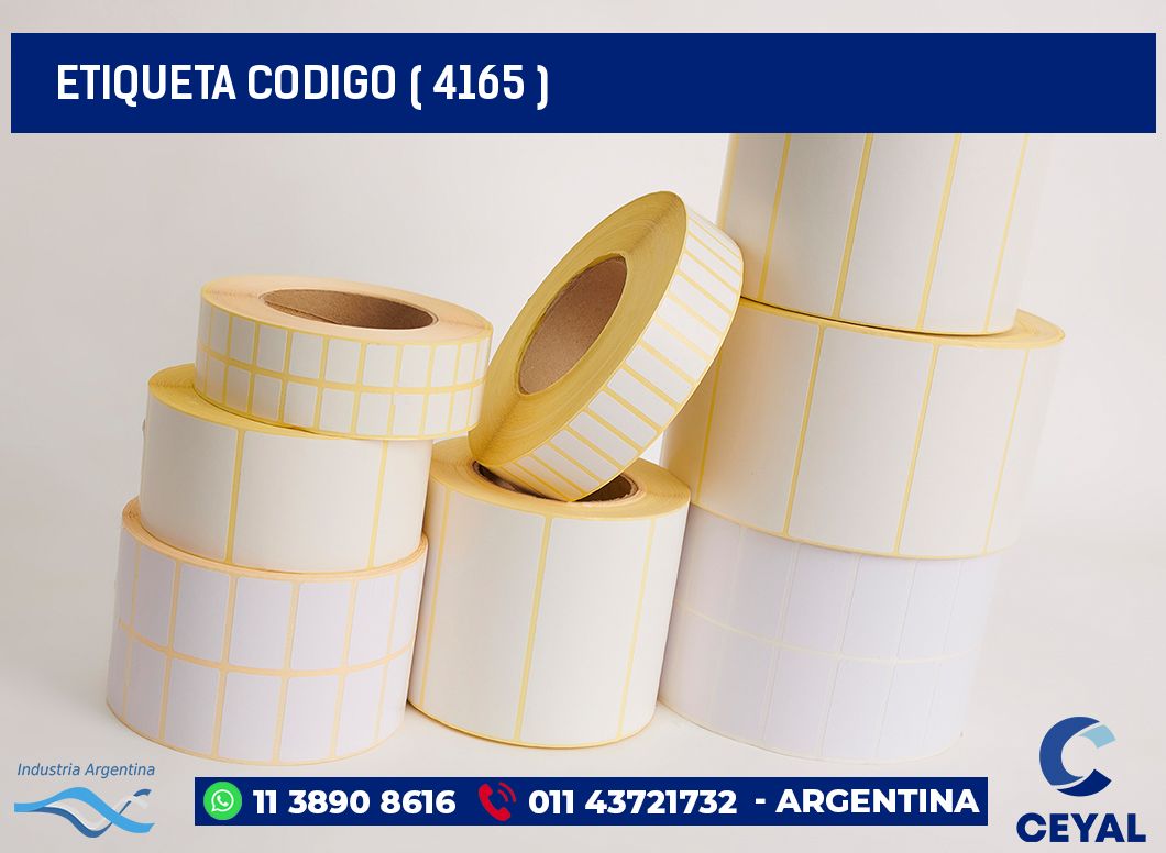 ETIQUETA CODIGO ( 4165 )