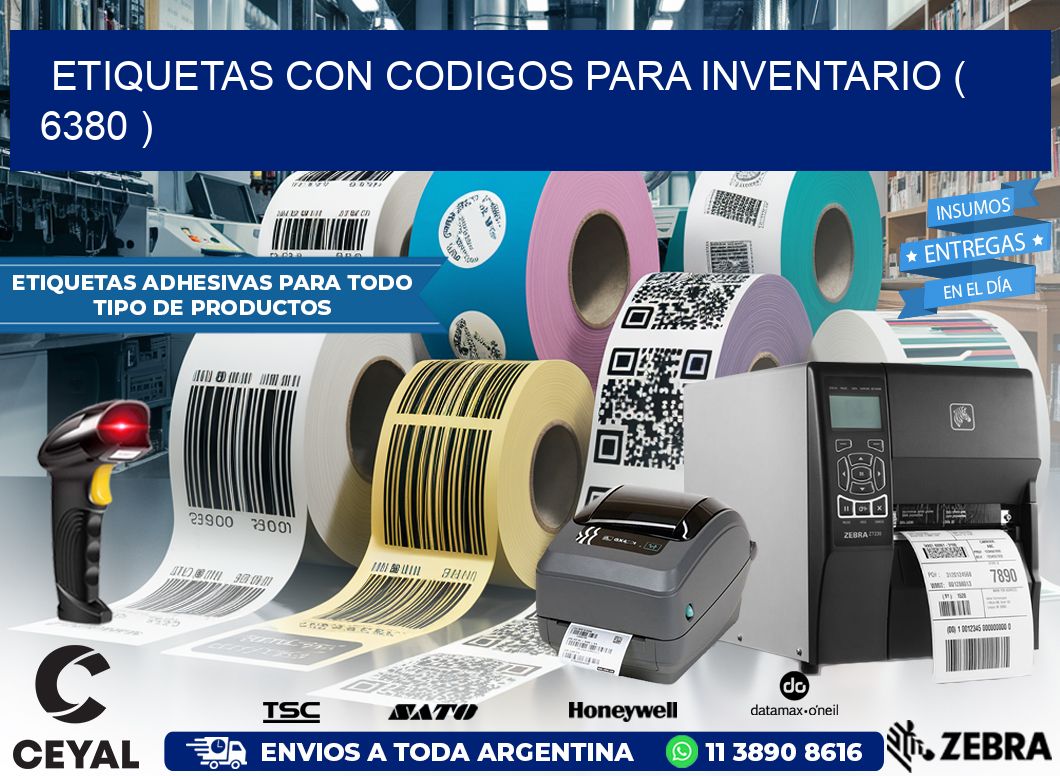 ETIQUETAS CON CODIGOS PARA INVENTARIO ( 6380 )