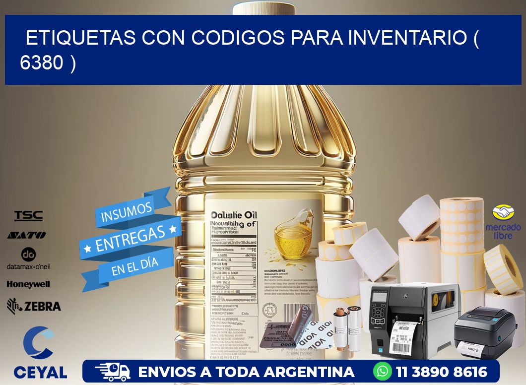 ETIQUETAS CON CODIGOS PARA INVENTARIO ( 6380 )