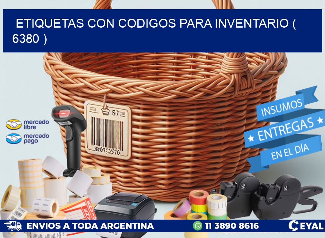 ETIQUETAS CON CODIGOS PARA INVENTARIO ( 6380 )