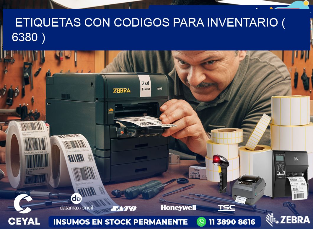 ETIQUETAS CON CODIGOS PARA INVENTARIO ( 6380 )