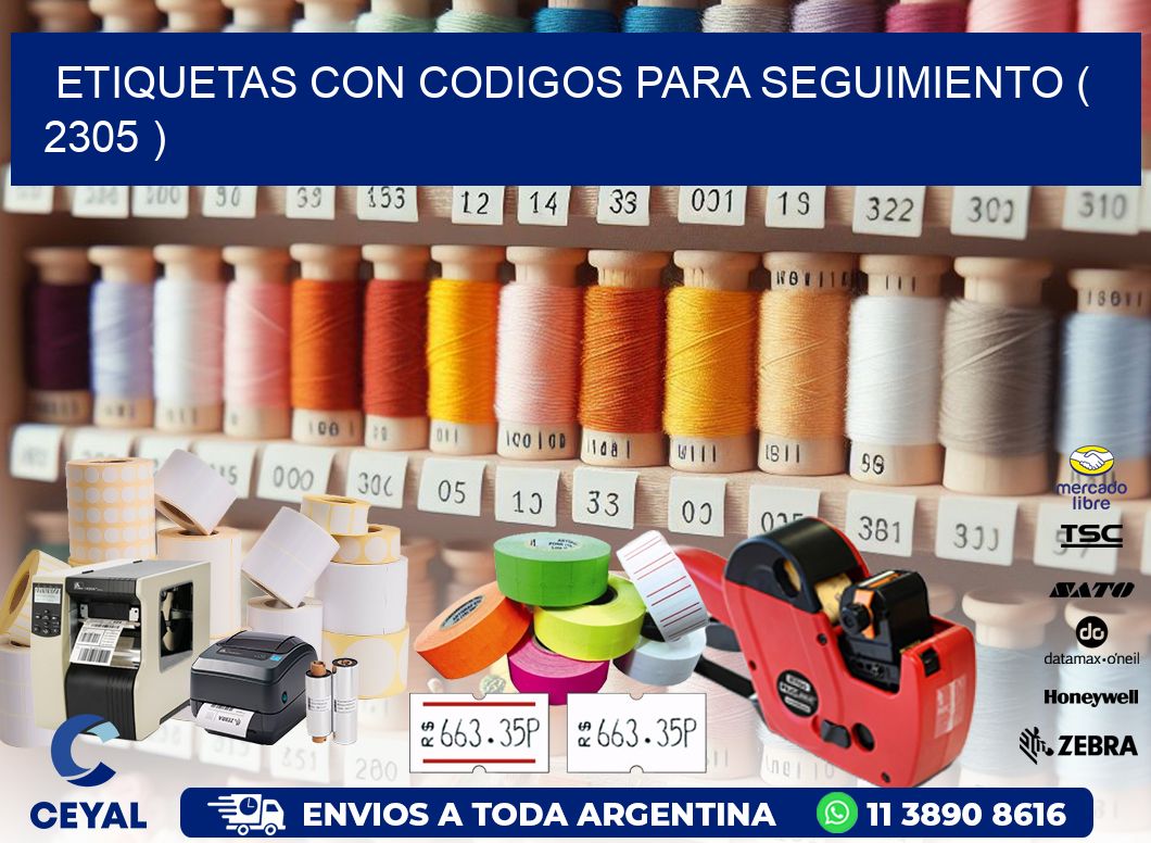 ETIQUETAS CON CODIGOS PARA SEGUIMIENTO ( 2305 )