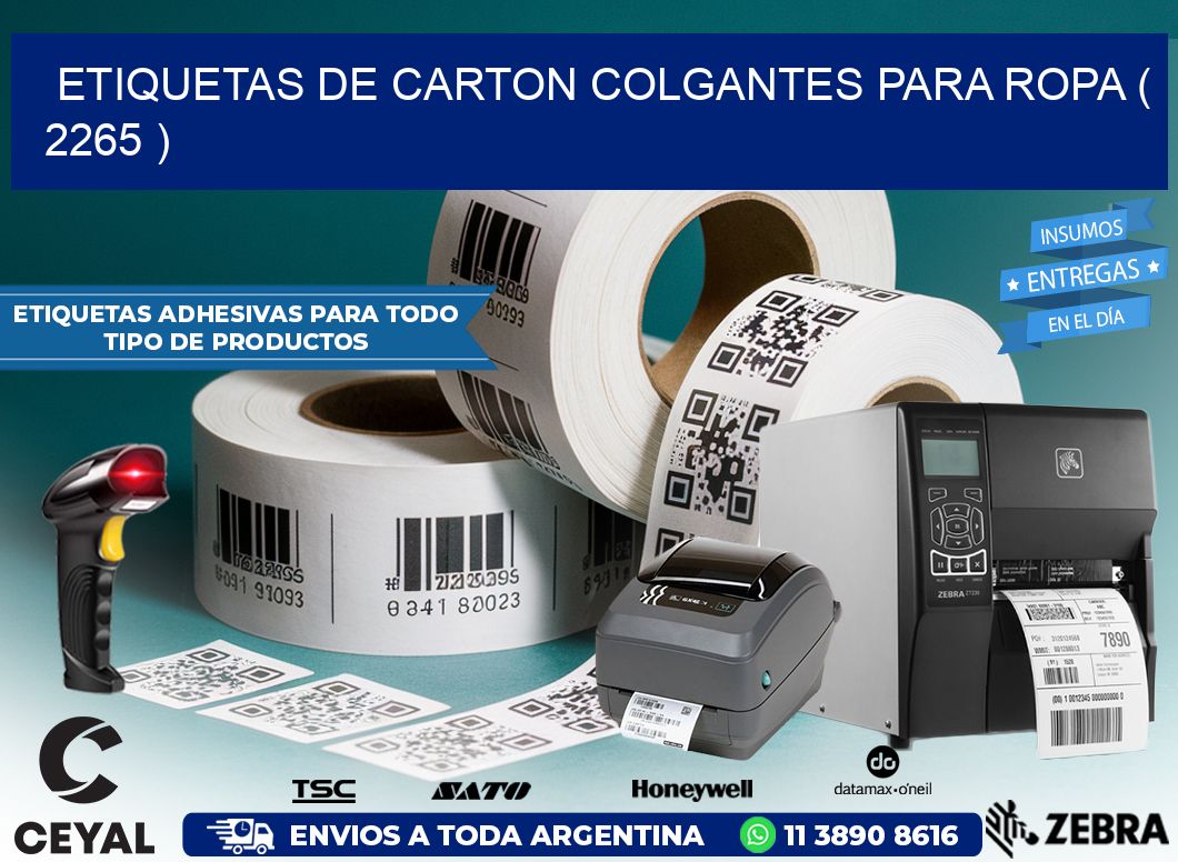 ETIQUETAS DE CARTON COLGANTES PARA ROPA ( 2265 )
