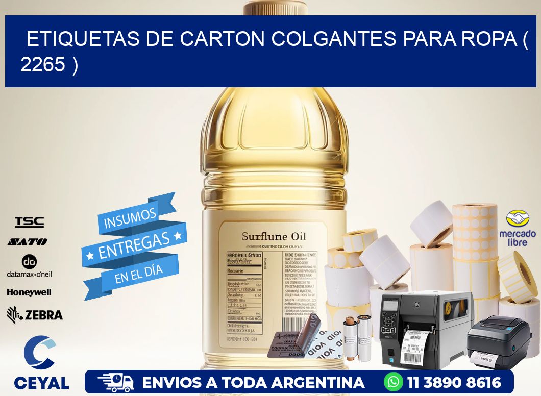 ETIQUETAS DE CARTON COLGANTES PARA ROPA ( 2265 )