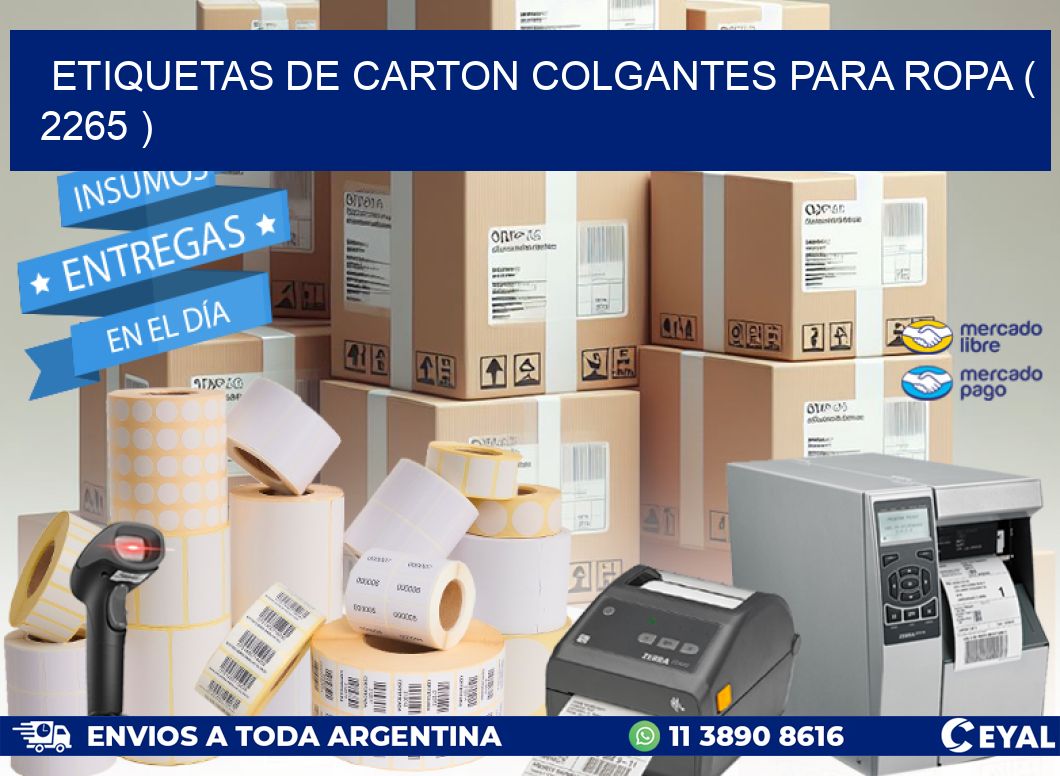 ETIQUETAS DE CARTON COLGANTES PARA ROPA ( 2265 )