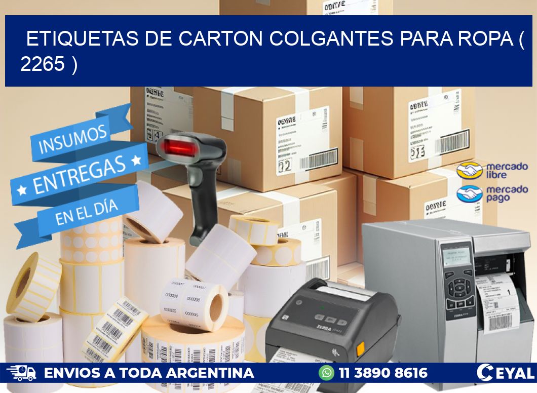 ETIQUETAS DE CARTON COLGANTES PARA ROPA ( 2265 )