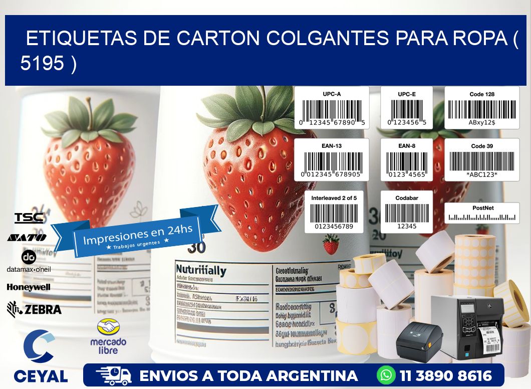 ETIQUETAS DE CARTON COLGANTES PARA ROPA ( 5195 )