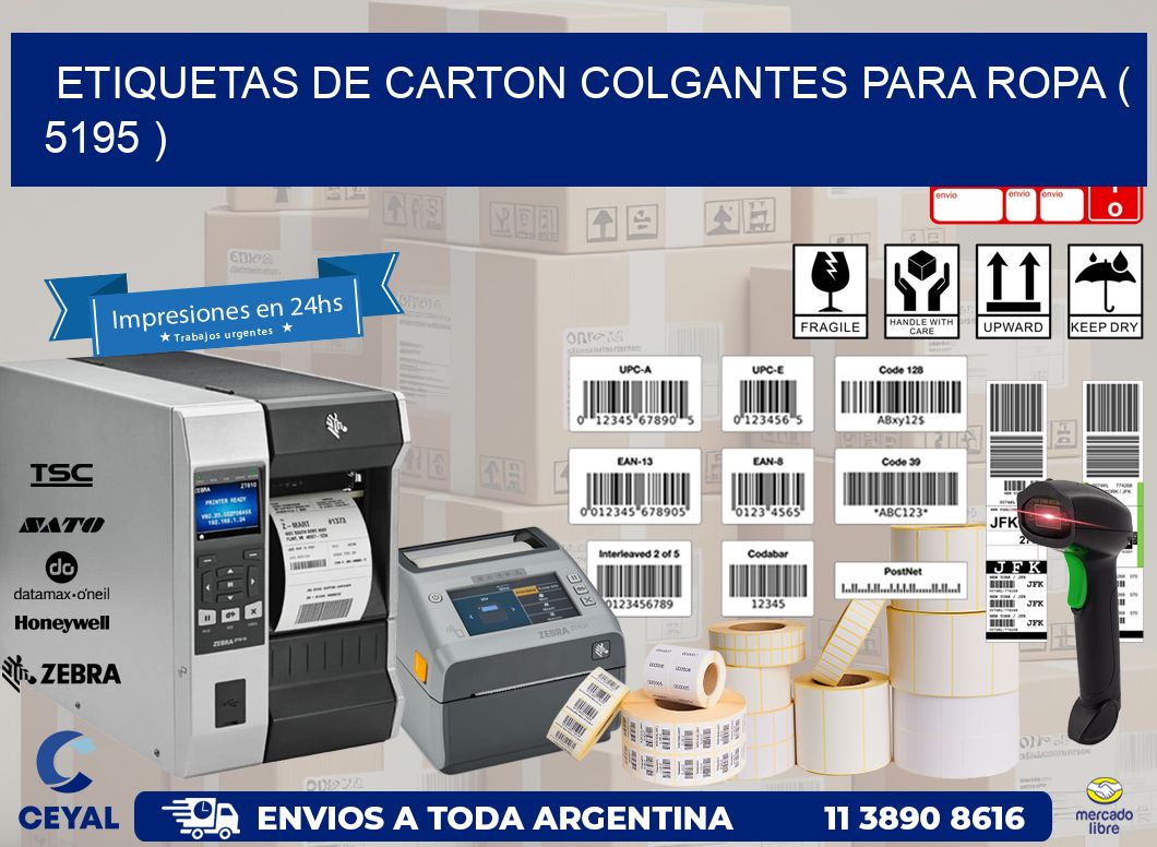 ETIQUETAS DE CARTON COLGANTES PARA ROPA ( 5195 )
