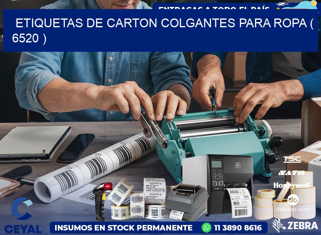 ETIQUETAS DE CARTON COLGANTES PARA ROPA ( 6520 )