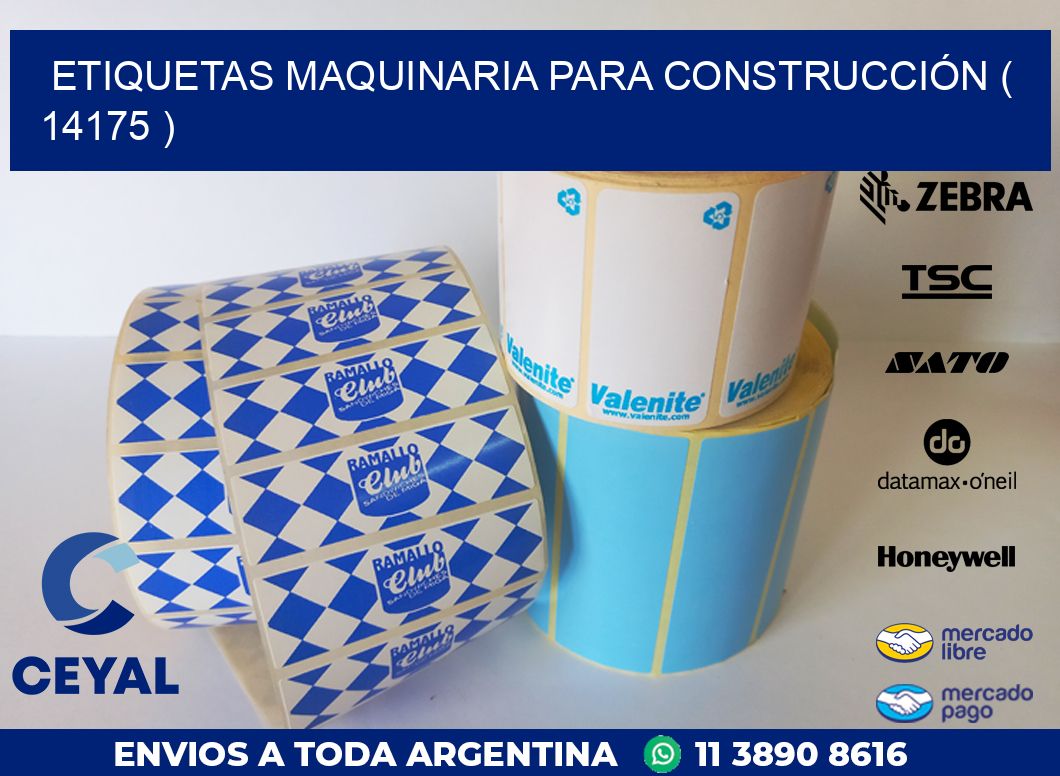 ETIQUETAS MAQUINARIA PARA CONSTRUCCIÓN ( 14175 )