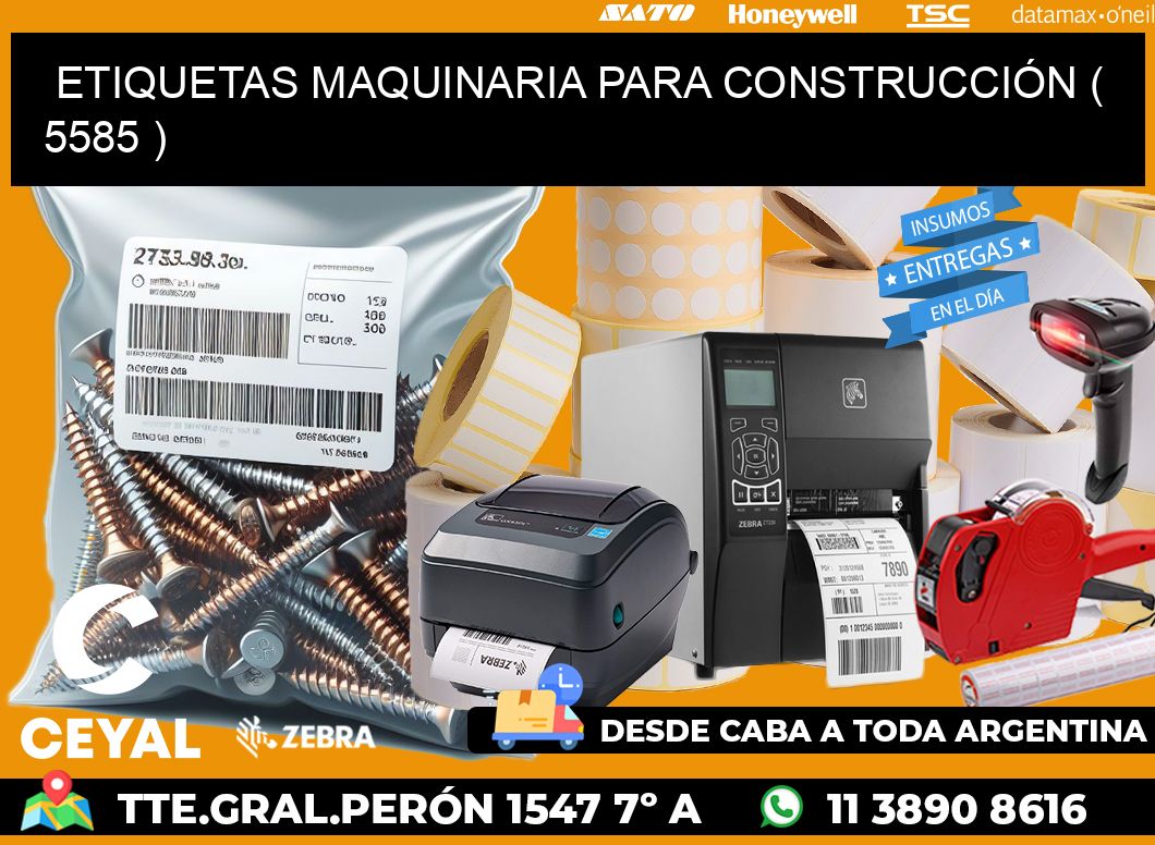 ETIQUETAS MAQUINARIA PARA CONSTRUCCIÓN ( 5585 )