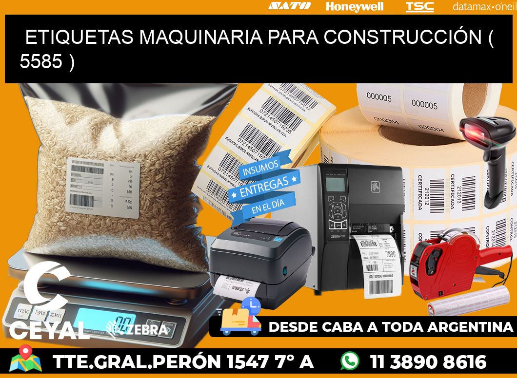 ETIQUETAS MAQUINARIA PARA CONSTRUCCIÓN ( 5585 )