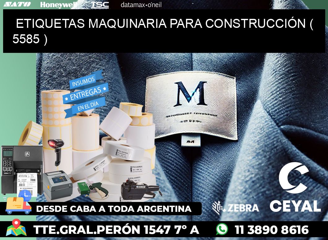 ETIQUETAS MAQUINARIA PARA CONSTRUCCIÓN ( 5585 )