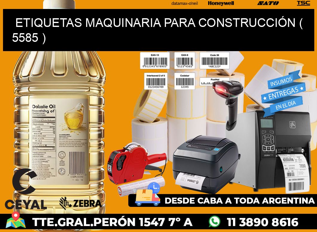 ETIQUETAS MAQUINARIA PARA CONSTRUCCIÓN ( 5585 )