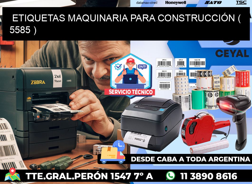 ETIQUETAS MAQUINARIA PARA CONSTRUCCIÓN ( 5585 )