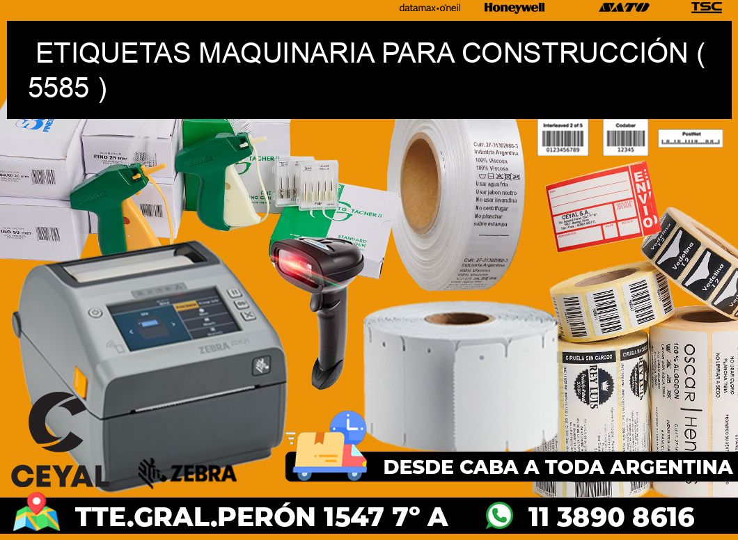 ETIQUETAS MAQUINARIA PARA CONSTRUCCIÓN ( 5585 )