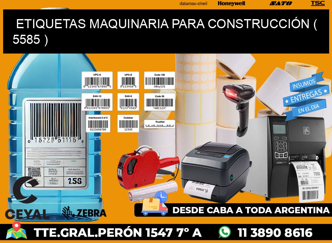 ETIQUETAS MAQUINARIA PARA CONSTRUCCIÓN ( 5585 )