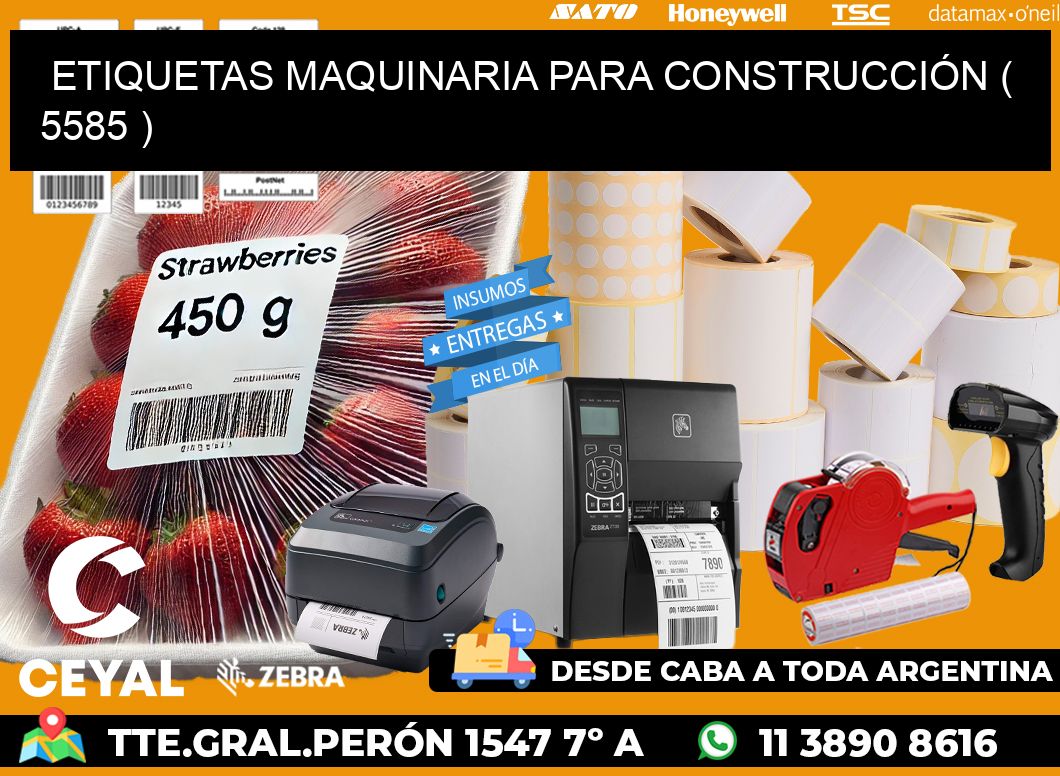 ETIQUETAS MAQUINARIA PARA CONSTRUCCIÓN ( 5585 )