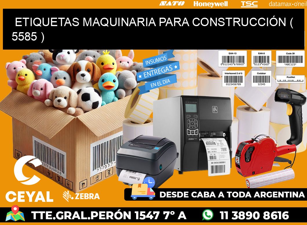 ETIQUETAS MAQUINARIA PARA CONSTRUCCIÓN ( 5585 )