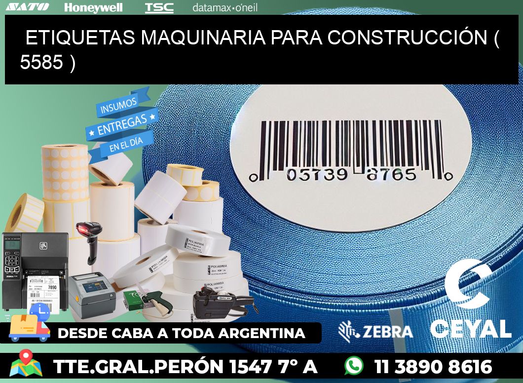 ETIQUETAS MAQUINARIA PARA CONSTRUCCIÓN ( 5585 )