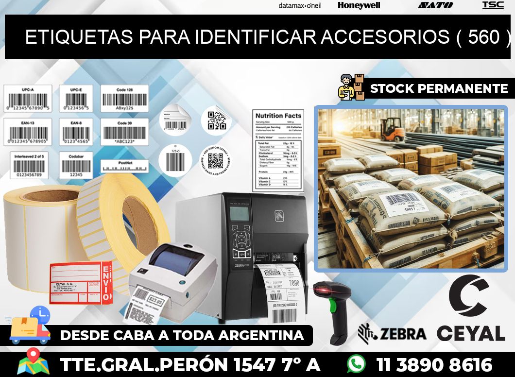 ETIQUETAS PARA IDENTIFICAR ACCESORIOS ( 560 )