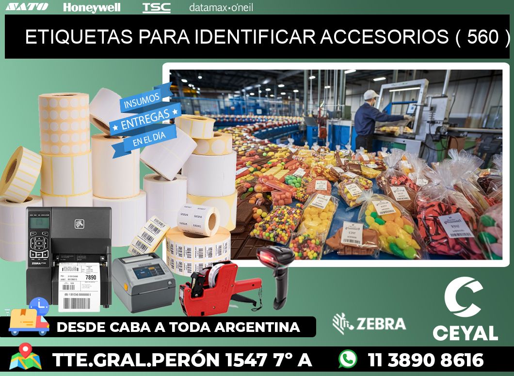 ETIQUETAS PARA IDENTIFICAR ACCESORIOS ( 560 )