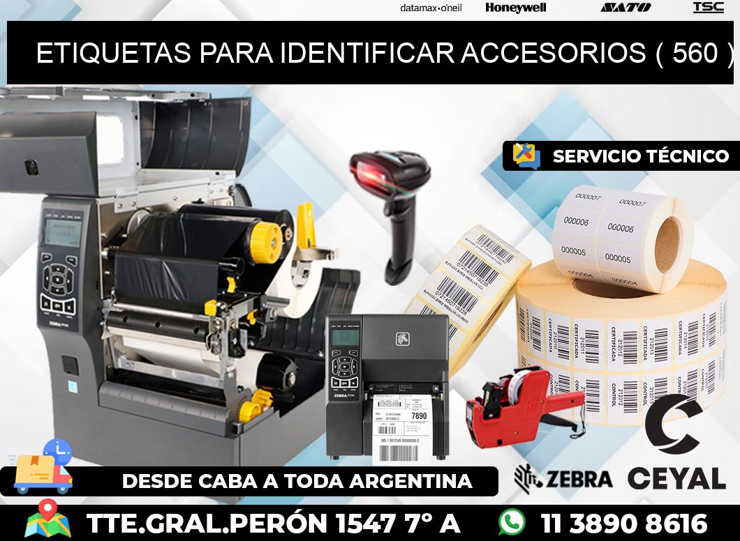 ETIQUETAS PARA IDENTIFICAR ACCESORIOS ( 560 )