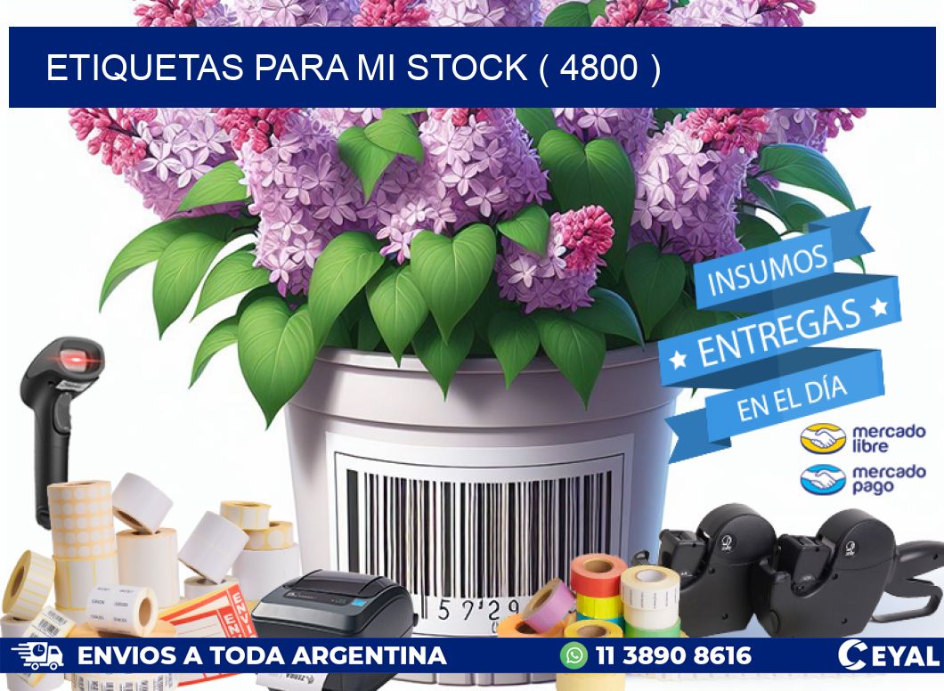 ETIQUETAS PARA MI STOCK ( 4800 )