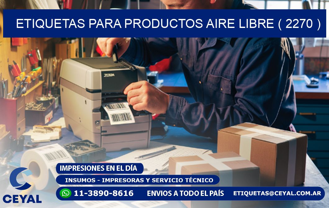 ETIQUETAS PARA PRODUCTOS AIRE LIBRE ( 2270 )