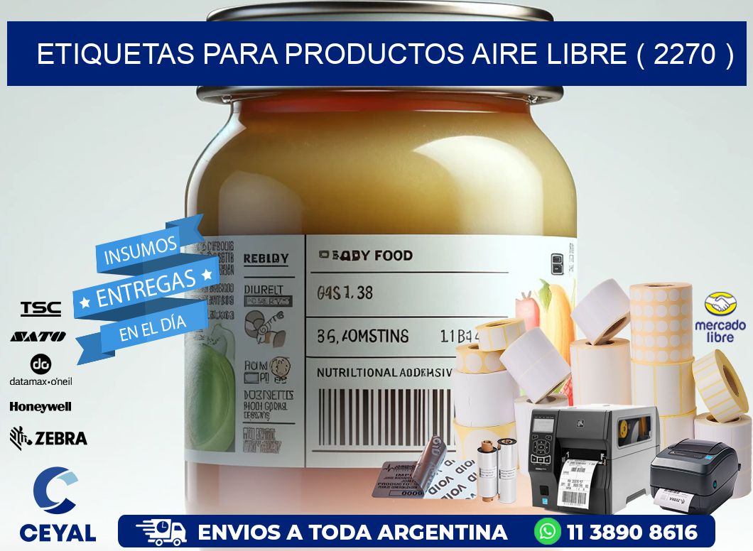 ETIQUETAS PARA PRODUCTOS AIRE LIBRE ( 2270 )