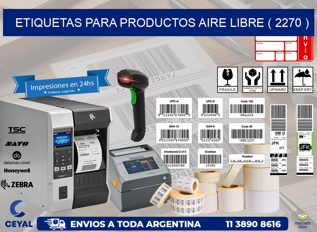 ETIQUETAS PARA PRODUCTOS AIRE LIBRE ( 2270 )