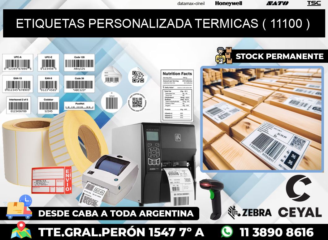 ETIQUETAS PERSONALIZADA TERMICAS ( 11100 )