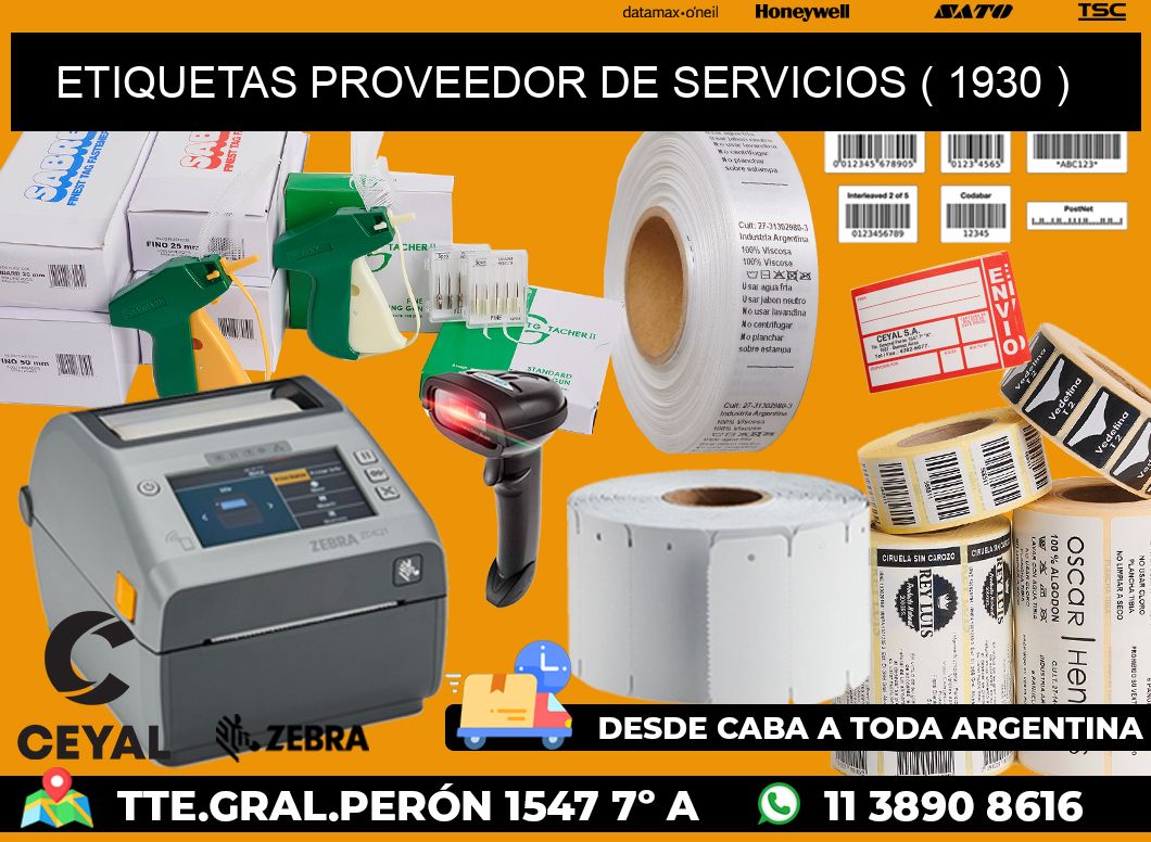 ETIQUETAS PROVEEDOR DE SERVICIOS ( 1930 )