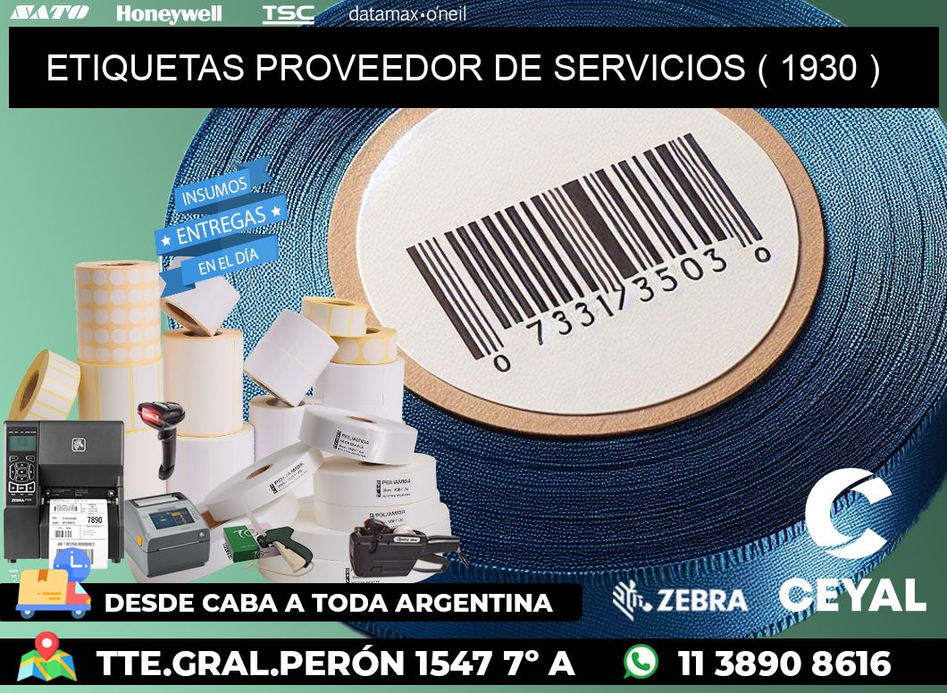 ETIQUETAS PROVEEDOR DE SERVICIOS ( 1930 )