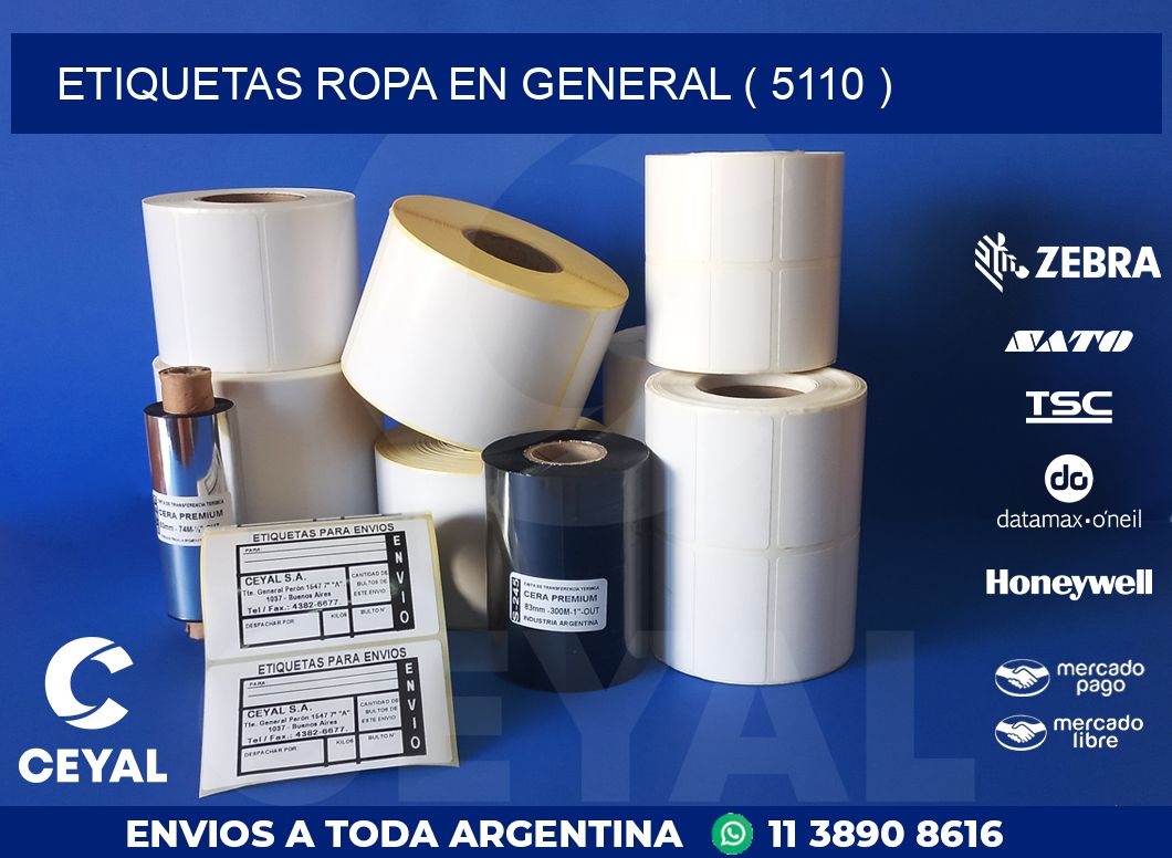 ETIQUETAS ROPA EN GENERAL ( 5110 )