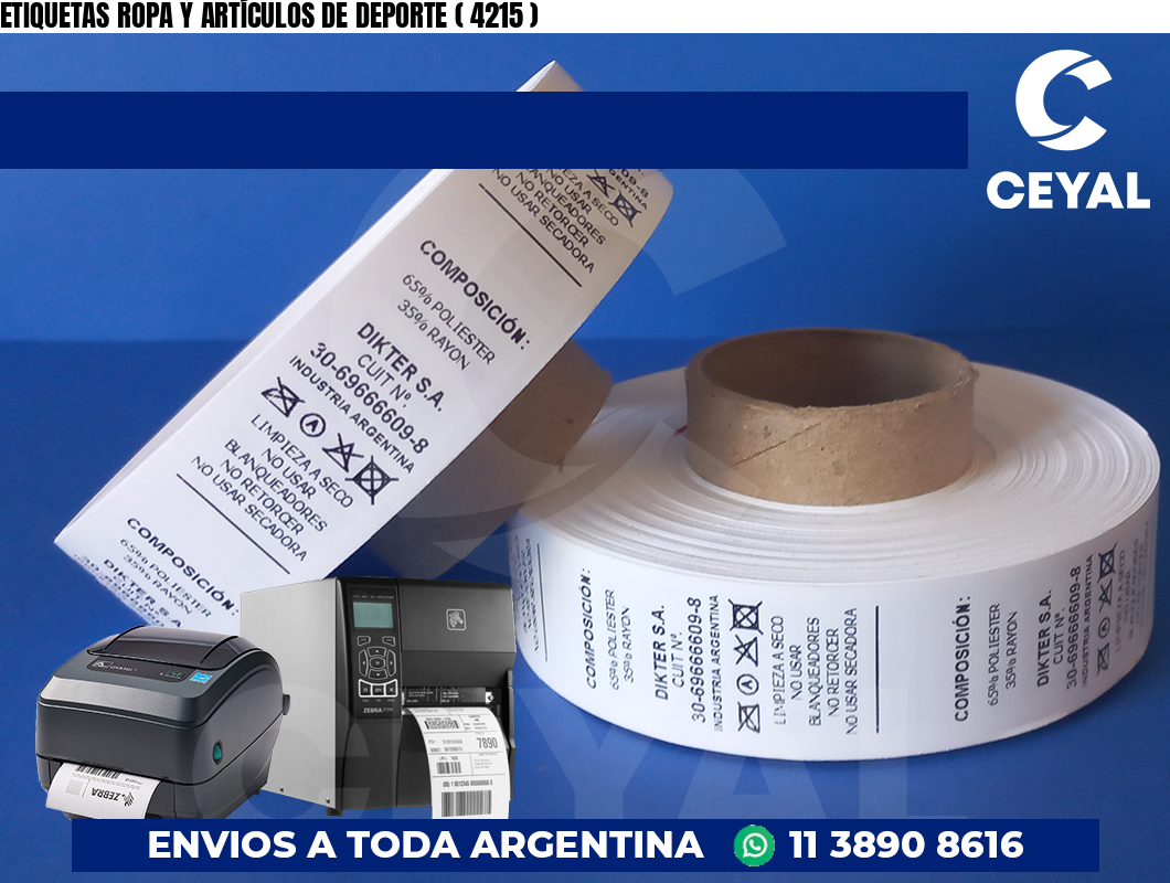 ETIQUETAS ROPA Y ARTÍCULOS DE DEPORTE ( 4215 )