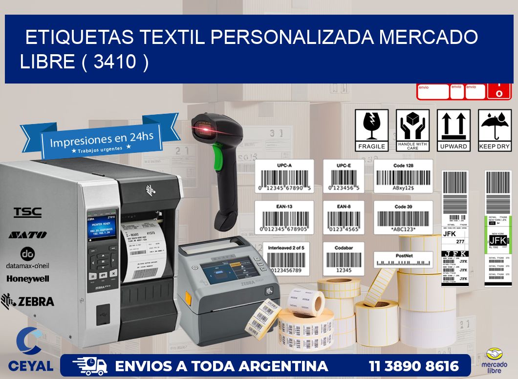 ETIQUETAS TEXTIL PERSONALIZADA MERCADO LIBRE ( 3410 )