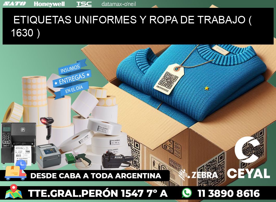 ETIQUETAS UNIFORMES Y ROPA DE TRABAJO ( 1630 )