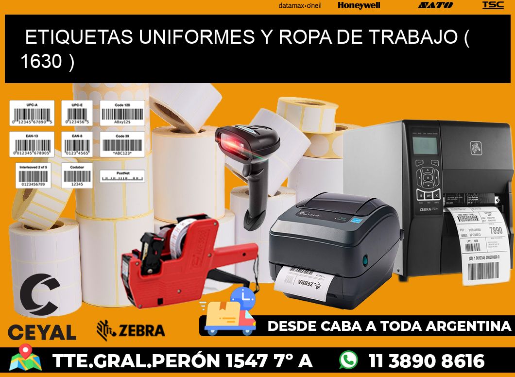 ETIQUETAS UNIFORMES Y ROPA DE TRABAJO ( 1630 )