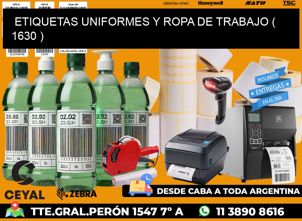 ETIQUETAS UNIFORMES Y ROPA DE TRABAJO ( 1630 )