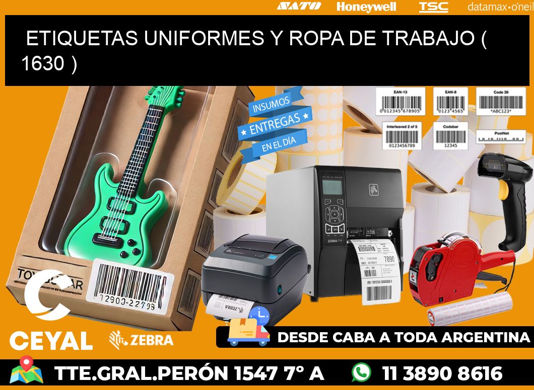 ETIQUETAS UNIFORMES Y ROPA DE TRABAJO ( 1630 )