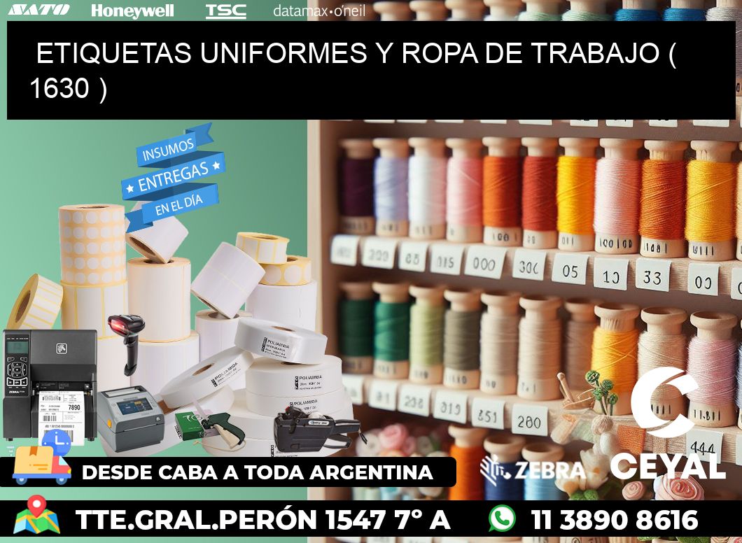 ETIQUETAS UNIFORMES Y ROPA DE TRABAJO ( 1630 )