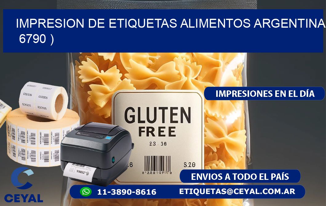 IMPRESION DE ETIQUETAS ALIMENTOS ARGENTINA   6790 )